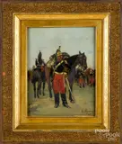 portrait of a French cavalry soldier and his horse by Henri Louis Dupray, oil on canvas, sold Oct 2019