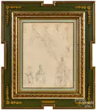 study of costumes by Jean-Michel Moreau, graphite on paper, sold Oct 2019
