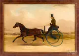 of a horse and sulky by William Joseph Shayer, oil on canvas, sold Oct 2019