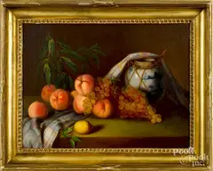still life with fruit by Joseph Biays Ord, oil on canvas, sold Oct 2019