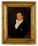 on poplar panel portrait of a gentleman by Jacob Eichholtz, oil, sold Oct 2019