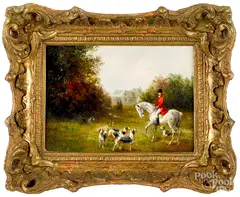 fox hunting scenes by Robert Stone, oil on board, sold Oct 2019