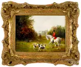 fox hunting scenes by Robert Stone, oil on board, sold Oct 2019