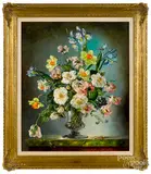 floral still life by Cecil Kennedy, oil on canvas, sold Oct 2019
