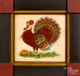 of a turkey by David Y. Ellinger, watercolor, sold Oct 2019