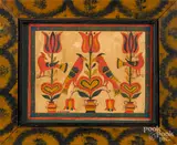 fraktur by David Y. Ellinger, watercolor, sold Oct 2019