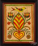 fraktur by David Y. Ellinger, watercolor, sold Oct 2019