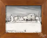 winter landscape by David Y. Ellinger, oil on canvas, sold Oct 2019