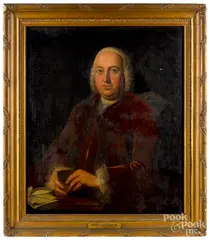 portrait of a gentleman by Jeremiah Theus, oil on canvas, sold Oct 2019