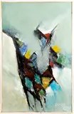 abstract by Lain Singh Bangdel, oil on canvas, sold Sep 2019