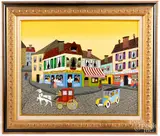 street scene by Yvon Jeannot Clement, oil on canvas, sold Sep 2019