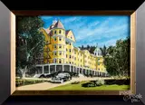 of a yellow building by Thomas Newnam, watercolor, sold Sep 2019