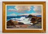 coastal scene by Alphonse Shelton, oil on canvas, sold Sep 2019
