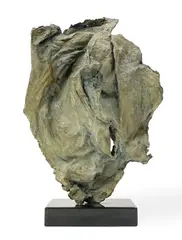 Eddy by Seena Donneson, 2012, bronze with chartreuse patina, sold Dec 2021