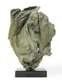 Eddy by Seena Donneson, 2012, bronze with chartreuse patina, sold Dec 2021
