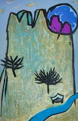 Mountain by Whanki Kim, lithograph, sold Dec 2021