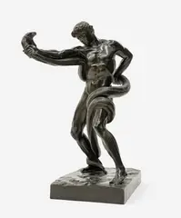 An Athlete Wrestling a Python by Frederic Leighton, bronze with dark brown patina, sold Jan 2022