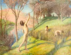 Fruhling by Ludwig von Hofmann, oil on canvas, sold Jan 2022