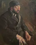 Portrait of 'Bananas', the Pedlar by Clara Klinghoffer, 1923, oil on canvas, sold Jan 2022