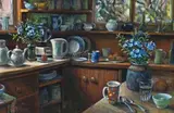 Plumbago by Margaret Olley, 2000, oil on composition board, sold Apr 2011
