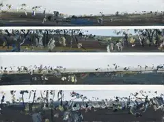 Murray River Landscape by Fred Williams, c.1972, gouache on paper, sold Apr 2011