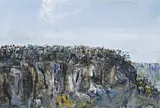 Bluff At Springbrook by Fred Williams, 1971, gouache on paper on composition board, sold Apr 2011