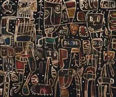 People Pattern I by David Larwill, 1998, oil on canvas, sold Apr 2011