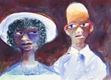 Market Fair by Charles Blackman, 1990, gouache and pencil on paper, offered Apr 2011