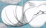 Sleeping Girl by Charles Blackman, 1976, pastel on paper, sold Apr 2011