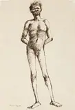 Aboriginal Man by Russell Drysdale, ink on paper, sold Apr 2011