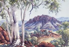 Summer In The Gosse Range by Albert Namatjira, watercolour, sold May 2011