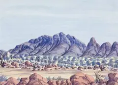 Mount Sonder by Arnulf Ebatarinja, c.1960, watercolour on paper, sold May 2011