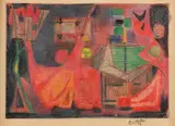 Composition by Jean Bertholle, 1952, Pastel, sold Oct 2023