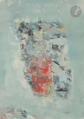 Composition by Camille Bryen, 1962, Gouache, sold Oct 2023