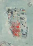 Composition by Camille Bryen, 1962, Gouache, sold Oct 2023