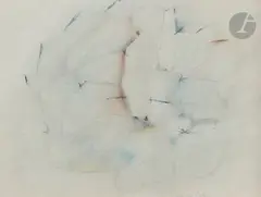 Composition by Marcelle Delphine Cahn, Encre, crayons de couleur et mine de plomb, sold Oct 2023