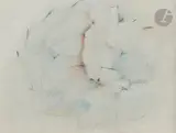 Composition by Marcelle Delphine Cahn, Encre, crayons de couleur et mine de plomb, sold Oct 2023