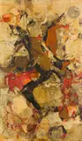 Composition, vers 1960-65 by Janine Mongillat, Technique mixte et collage, sold Oct 2023