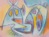 Composition by Gérard Vulliamy, 1976, Pastel, sold Oct 2023