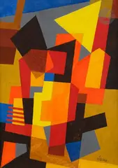 Composition by Léon Gischia, Gouache, sold Oct 2023