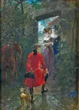 Le rendez-vous galant by John Lewis Brown, 1879, Gouache, sold Jan 2015