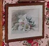 Houx et roses de noël by Madeleine Lemaire, Aquarelle, sold Jan 2015