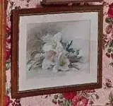 Houx et roses de noël by Madeleine Lemaire, Aquarelle, sold Jan 2015