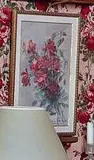 Roses rouges by Madeleine Lemaire, Aquarelle, sold Jan 2015