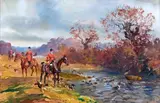 Cerf bât l'eau by Karl Reille, Gouache, sold Dec 2014