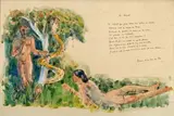 Le serpent by Pierre-Eugène Clairin, 1956, Aquarelle, sold Dec 2014