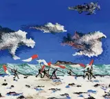 Combat d'oriflammes sur la plage by Jean Lurçat, Gouache, sold Dec 2014