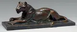 Lionne couchée by Maurice Prost, Épreuve en bronze à patine pain d'épice, sold Dec 2014