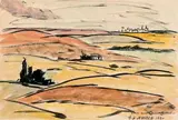 Paysage by Georges Hannah Sabbagh, 1920, Aquarelle et encre, sold Oct 2014