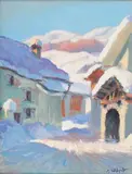 La place des Allues by Marcel Wibault, Gouache sur papier, sold Nov 2013